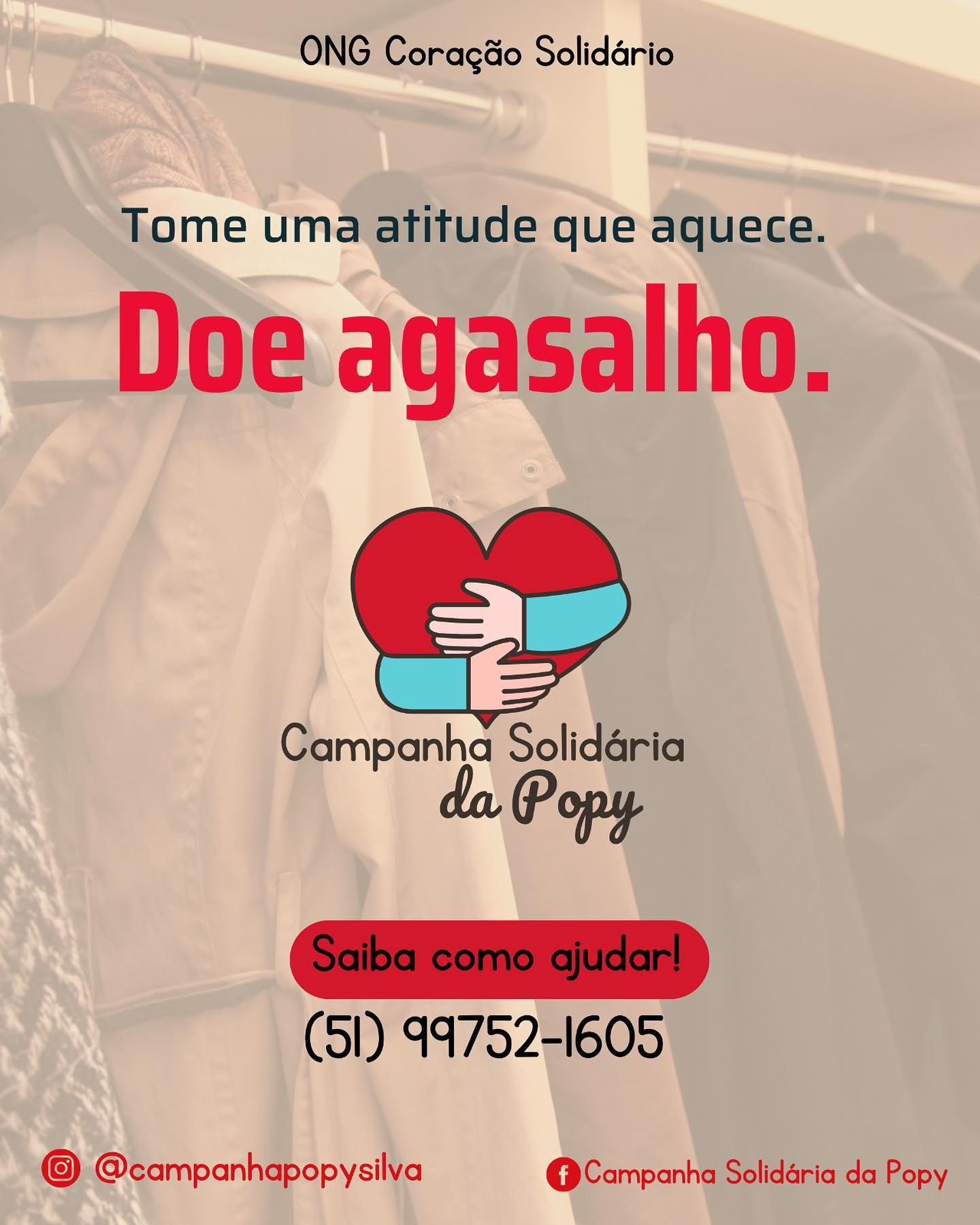 Frio chegando e boraaa ajudar o próximo ??   Estamos recebendo doações agasalhos !   Para mais informações  Popy (51) 99752-1605