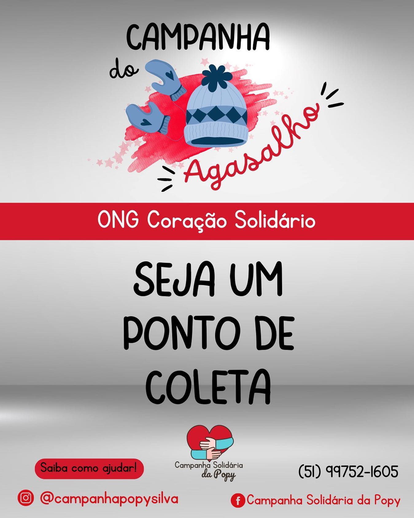 Estabelecimentos, você pode ser um ponto de coleta de doações  também !  Saiba mais  Popy (51) 99752-1605